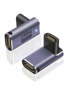 Buy 2Pack USB C Coupler 240W, USB C Female to Female Adapter, 90 Degree USB C Coupler Extender Adapter Supports 40Gbps Fast Charging & 8K Video Output for Thunderbolt 4/3 iPad, MacBook in Saudi Arabia