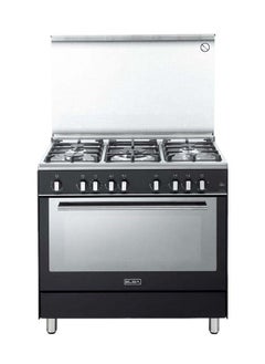 اشتري Gas Cooker 90X60cm 5 Burners Cast Iron Pan Fan Gas Oven 8F Color Black في السعودية