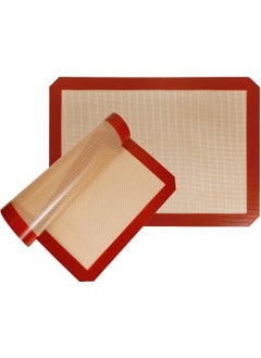 Buy 2 Pack Silicone Baking Mat Reusable Nonstick Heat Resistant For Cookies, Pizzas, Pretzels And More 42X29.5Cm in Saudi Arabia