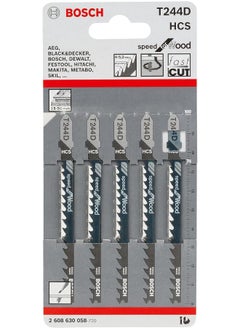 اشتري Bosch Pack of 5 T244D Wood Jigsaw Blades - 2608630058 في مصر