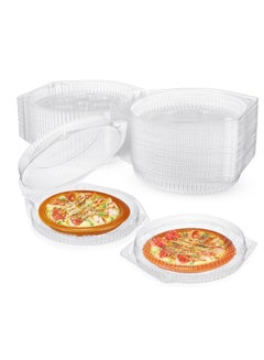 Buy 100 Pcs 6.7" Plastic Disposable Pie Containers with Hinged Locking Lids, Clamshell Flan Cake Container for Food Transport in Saudi Arabia