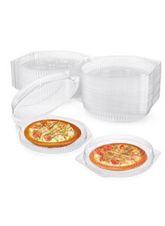 اشتري 100 Pcs 6.7" Plastic Disposable Pie Containers with Hinged Locking Lids, Clamshell Flan Cake Container for Food Transport في السعودية