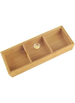 اشتري Exquisite Design Natural Bamboo Storage Box | Nuts Storage Bamboo Tray Snack Serving Tray For Fruit Snack Living Room Household Storage Holder Tray For Home Kitchen Office Bedroom في الامارات