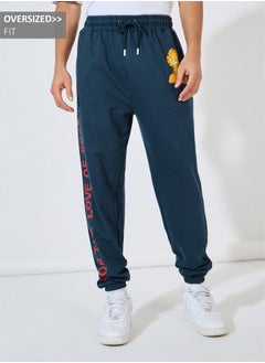 Buy Garfield Graphic Print Oversized Terry Joggers in Saudi Arabia