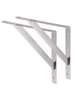 Buy Shelf Brackets 4 inch - 2pcs Stainless Steel Right Angle Wall Bracket with Detachable Supporting Insert, Corner Support L Brace Joint for Table Bench, Space Saving DIY in UAE