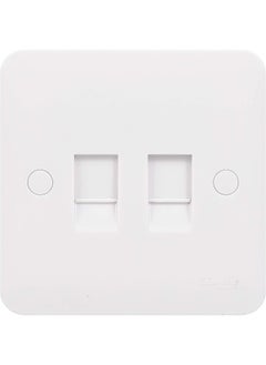 Buy Electric Lisse 2-Gang Rj45 Cat 6 Data Socket, Matt White in UAE