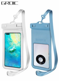 اشتري 2 Pack Water Proof Dry Bag Case with Neck Lanyard Underwater Universal Cell Phone Holder Large Protector for iPhone Samsung Galaxy Huawei, Beach Pool Swimming Waterproof Dry Bag في الامارات