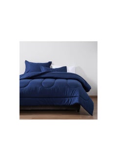 اشتري Riva Satin 3-piece Comforter Set 160x220cm - Navy في الامارات