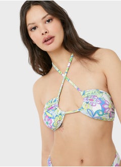 Buy Halter Neck Cut Out Bikini Top in UAE