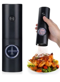 Buy Electric Salt and Pepper Grinder, Automatic Pepper Grinder, Adjustable Grind Size, Large Capacity Refillable Salt and Pepper Shaker, With LED Light, Battery Operated, One Hand Operation in Egypt
