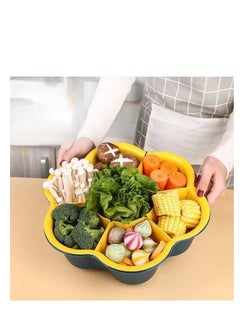 Buy Divided Serving Platters for Storage, Kitchen Organizer for Side Plates, Vegetable Tray, Snack Plate, Stackable Fruit Trays, Hot Pot, Dry Food Trays, Vegetable Trays H in Egypt