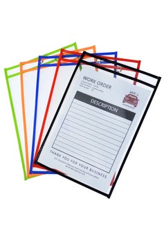 Buy Reusable Dry Erase Sleeves, Work Ticket Holder Dry Erase Pockets 5 Pack Ideal for Home Study, School & Office, Shop Ticket Holders for Teacher Supplies Clear Dry Erase Pocket 9" x 12" in UAE