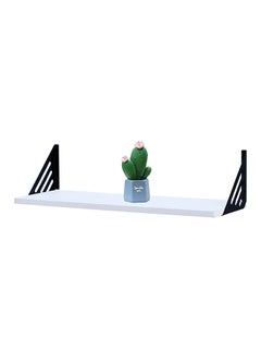 Buy Wall Shelf White 60cm With 2 Brackets Size : 60x20x1.5CM in UAE