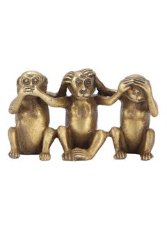 Buy Brass Monkeys Statue, 3 Wise Monkeys Statues no Evil See no Evil Speak no Evil Figurine, Gold Modern Table Decor in UAE