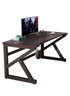 Buy Gaming Desk 39 Inch Large Manual Height Adjustable Black Gaming Computer Desk, Home Office Standing Table, Executive Workstation in UAE