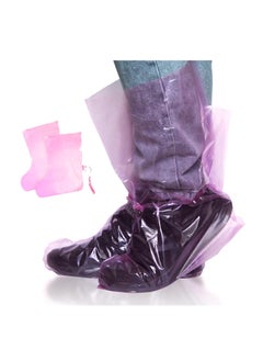 اشتري Disposable Boot Covers with Ties XL Size. Pack of 60 Clear Unisex Waterproof Shoe Covers, Disposable Shoe Covers for Indoors 5.5 Mil Thick Low Density Polyethylene Shoe Booties, Shoe Cover 45.5*37cm في السعودية