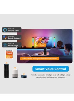 اشتري RGB Bluetooth Smart Light Bar - Ambient Light with Scene Modes and Music Modes, LED Picture Light for Gaming, TV, Bedroom, Living Room, Party, Power Supply Included في الامارات