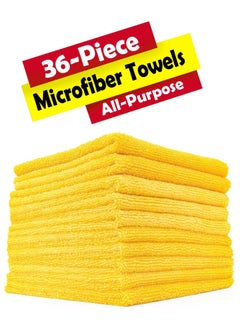 Buy 36-Piece Ultra Plush Microfiber High Pile Premium Towels Great For Cleaning Auto Interior, Exterior And Glass in UAE