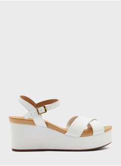 Buy Ankle Strap Mid Heel Wedge Sandals in UAE