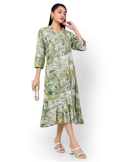 Buy MARBLE PRINT GREEN COLOUR SOFT VSCOSE FORMAL STYLED SHORT STYLISH ARABIC KAFTAN JALABIYA DRESS in Saudi Arabia