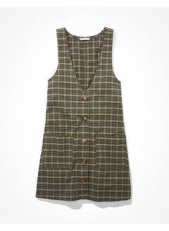 Buy AE Plaid Button-Front Mini Dress in UAE