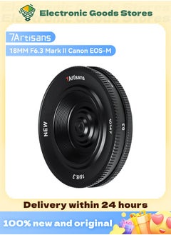 اشتري عدسة 7artisans مقاس 18 مم F6.3 Mark ⅡAPS-C فائقة النحافة للكاميرات Canon Eos-M1 Eos-M1 Eos-M2 Eos-M3 M5 M6 M10 M100 M50 صغيرة الحجم غير المزودة بمرآة في السعودية