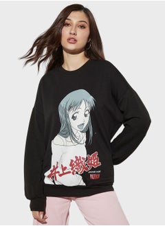 Buy Printed Crew Neck Sweatshirt in UAE