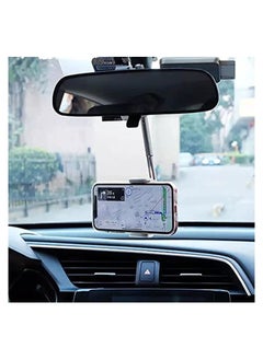 اشتري 360 Degree Rearview Mirror Phone Holder Universal Car Rearview Mirror Mount Phone and Holder Clip Suitable for Most 4 to 6.1Inch Phones في الامارات