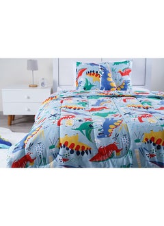 Buy Giantik 3-Piece Comforter Set With Toy 160X220Cm Blue in UAE