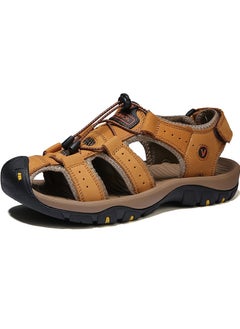 Buy Men's Summer Cowhide Sandals Outdoor Casual Beach Shoes in Saudi Arabia