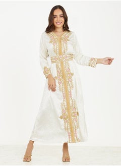 Buy Jacquard Hand Embroidered Kaftan in Saudi Arabia