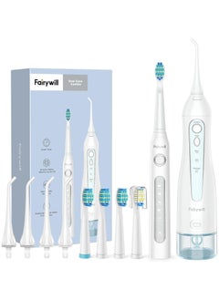 Buy Smart Oral Care Combo 5020E, Water Flosser and Electric Toothbrush with 507 Toothbrush Set for Braces Bridges Care White. in UAE