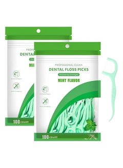 Buy 200 Pcs Mint Coated Dental Floss toothpick in Saudi Arabia