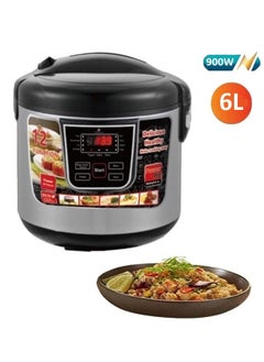 Buy 6-liter electric pressure cooker, 12 functions, 900 watts, black/grey in Saudi Arabia