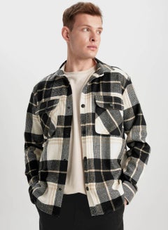 Buy Relax Fit Cotton Plaid Long Sleeve Shirt in UAE