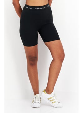 اشتري Women Brand Logo Cycling Shorts, Black في الامارات