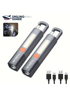 Buy Rechargeable Flashlight, XPE COB Torchlight, Zoomable Torch, Portable with Clip Design for Camping, Home, Outdoor Lighting in Saudi Arabia