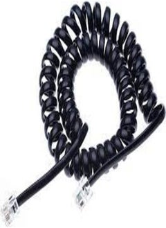 Buy Omzega Telephone External Spiral RJ11 Cord Black in UAE