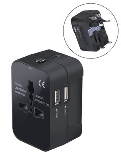 Buy Universal Wall Charger Travel Adapter - Worldwide in One Universal Travel Adaptor Wall AC Power Plug Adapter Wall Charger with Dual USB Charging Ports for Cell Phone Laptop in Saudi Arabia