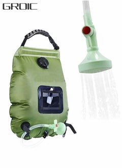 Buy Solar Shower Bag, Portable Heating Camping Shower Bag 5Gal(20L)Water 45°C with Removable Hose and On-Off Switchable Shower Head for Outdoor Camping in Saudi Arabia