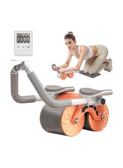Buy Ab Abdominal Exercise Roller Elbow Support Automatic Rebound Abdominal Wheel with Knee Pad and Timer, Abs Roller Wheel Core Workout Strength Trainin Equipment for Beginners Home Gym in UAE