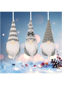 اشتري Decoration Tree Hanging Ornaments Set of 3, Plush Faceless Doll Tree Pendant, Grey في الامارات