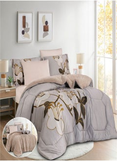 Buy Winter Duvet Set With Two Sides Made Of Sturdy And Soft Fabric With Heavy Filling 4 Pieces Single Size in Saudi Arabia