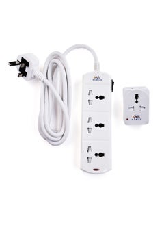 Buy 3 Way 2 Meter Extension Power Cord with Multi Adaptor Plug in UAE