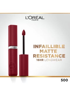 Buy L'Oréal Paris Infaillible Matte Resistance Liquid Lipstick With Hyaluronic Acid - 500 Wine Note? in UAE