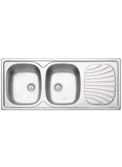 Buy Milano Kitchen Sink, High grade Inset Double Bowl Sink, Stainless Steel Kitchen Sink-Chrome Finsh (Double Bowl - BL860) in UAE