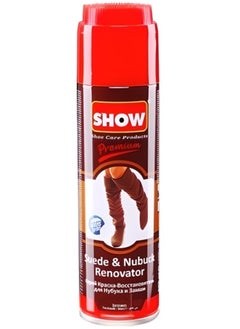 Buy Suede & Nubuck Shoe Cleaner Renovator Spray with Brush Cap Brown Color 250 ml in Egypt