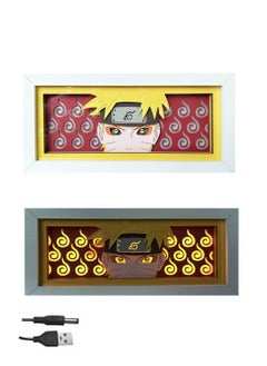 Buy Naruto anime Naruto photo frame USB LED light box paper cutting 3D paper cutting lamp atmosphere lamp monochrome luminous desktop ornaments lamp in UAE