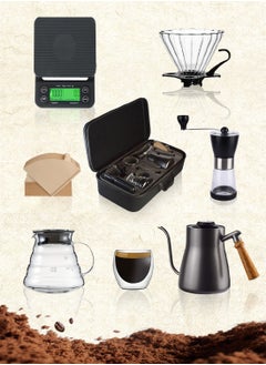 Buy V60 Pour Over Coffee Set,7-Piece Drip Coffee Maker Set,Hand Brewing Coffee Accessories Kit,ALL In 1 Portable Travel Bag 57*16*27cm in Saudi Arabia