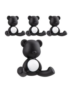 Buy Coat Hooks Wall Mounted, 4 Pcs Wall Hooks, Little Bear Wall Hooks Heavy Duty Black Coat Hooks, Bathroom Kitchen Towel Hooks, for Hanging Jacket Coat Robe Dog Lead in UAE